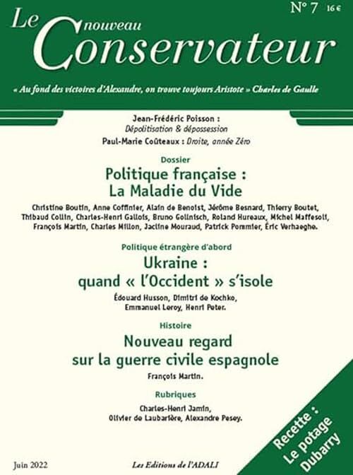 Paul-Marie Coûteaux Le Nouveau Conservateur N7: Politique Française: La Maladie Du Vide