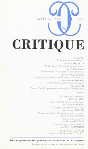 Critique N.523 (Revue Critiq)