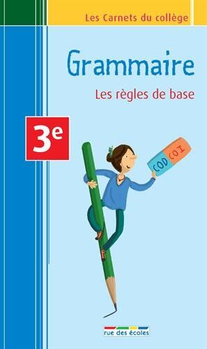 Collectif Carnet Grammaire 3e - Les Règles De Base