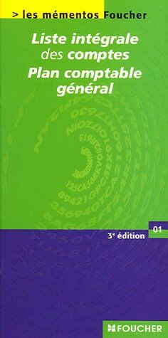 Foucher Liste Intégrale Des Comptes Plan Comptable Général