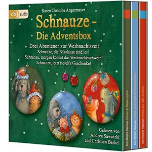 Angermayer, Karen Christine Schnauze – Die Adventsbox: Drei Abenteuer Zur Weihnachtszeit: Schnauze, Die Nikoläuse Sind Los! Schnauze, Morgen Kommt Das Weihnachtsschwein! Schnauze, Jetzt Rieselt'S Geschenke! - Publicité Angermayer, Karen Christine Schnauze – Die Adventsbox: Drei Abenteuer Zur Weihnachtszeit: Schnauze, Die Nikoläuse Sind Los! Schnauze, Morgen Kommt Das Weihnachtsschwein! Schnauze, Jetzt Rieselt'S Geschenke! - Publicité