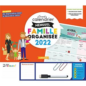 Larousse Grand Calendrier Mensuel Famille Organisée 2022 : 16 Mois : De Septembre 2021 À Décembre 2022 - Publicité Larousse Grand Calendrier Mensuel Famille Organisée 2022 : 16 Mois : De Septembre 2021 À Décembre 2022 - Publicité