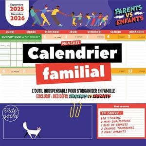 Grand Calendrier Familial Mensuel 2025-2026: Septembre 2025 - Décembre 2026 - Publicité Grand Calendrier Familial Mensuel 2025-2026: Septembre 2025 - Décembre 2026 - Publicité