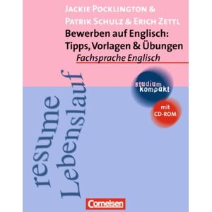 Pocklington, Prof. Dr. Jackie Studium Kompakt - Fachsprache Englisch: Bewerben Auf Englisch: Tipps, Vorlagen & Übungen: Studienbuch Mit Cd-Rom - Publicité Pocklington, Prof. Dr. Jackie Studium Kompakt - Fachsprache Englisch: Bewerben Auf Englisch: Tipps, Vorlagen & Übungen: Studienbuch Mit Cd-Rom - Publicité