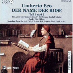 Umberto Eco Der Name Der Rose, 6 Audio-Cds - Publicité Umberto Eco Der Name Der Rose, 6 Audio-Cds - Publicité