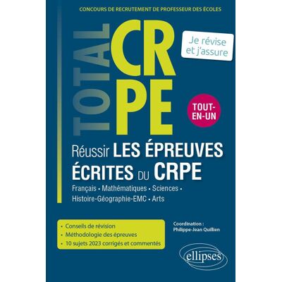 Antonin Boyer Réussir Les Épreuves Écrites Du Crpe, Tout-En-Un : Français, Mathématiques, Sciences, Histoire Géographie Emc, Arts : Concours De Recrutement De Professeur Des Écoles, Je Révise Et J'Assure - Publicité Antonin Boyer Réussir Les Épreuves Écrites Du Crpe, Tout-En-Un : Français, Mathématiques, Sciences, Histoire Géographie Emc, Arts : Concours De Recrutement De Professeur Des Écoles, Je Révise Et J'Assure - Publicité