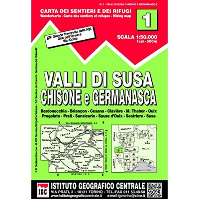 Igc Italien 1 : 50 000 Wanderkarte 01 Valli Di Susa, Chisone E Germanasca: Bardonecchia, Briancon, Cesana, Clavière, M. Thabor, Ouix, Pragelato, Prali, Sansicario, Sauze D' Oulx, Sestriere, Susa - Publicité Igc Italien 1 : 50 000 Wanderkarte 01 Valli Di Susa, Chisone E Germanasca: Bardonecchia, Briancon, Cesana, Clavière, M. Thabor, Ouix, Pragelato, Prali, Sansicario, Sauze D' Oulx, Sestriere, Susa - Publicité