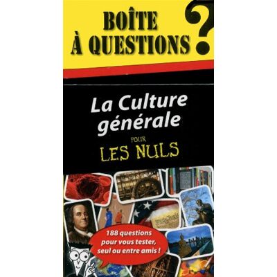 First La Culture Générale Pour Les Nuls : Boîte À Questions : 190 Questions Pour Vous Tester, Seul Ou Entre Amis ! - Publicité First La Culture Générale Pour Les Nuls : Boîte À Questions : 190 Questions Pour Vous Tester, Seul Ou Entre Amis ! - Publicité