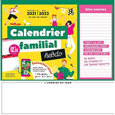 Marabout Calendrier Familial Hebdo : Septembre 2021-Août 2022 - Publicité Marabout Calendrier Familial Hebdo : Septembre 2021-Août 2022 - Publicité