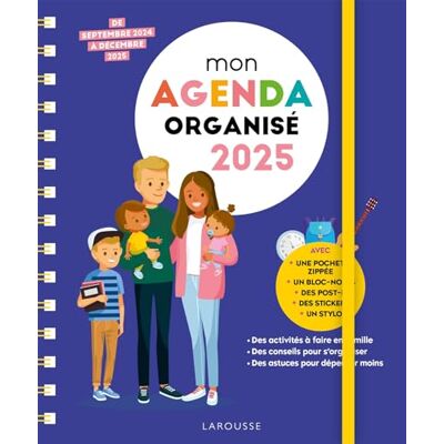 Larousse Mon Agenda Famille Organisée 2025 - Publicité Larousse Mon Agenda Famille Organisée 2025 - Publicité
