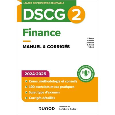 Pascal Barneto Dscg 2, Finance : Manuel & Corrigés : 2024-2025 - Publicité Pascal Barneto Dscg 2, Finance : Manuel & Corrigés : 2024-2025 - Publicité