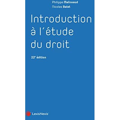 Nicolas Balat Introduction À L'Étude Du Droit - Publicité Nicolas Balat Introduction À L'Étude Du Droit - Publicité