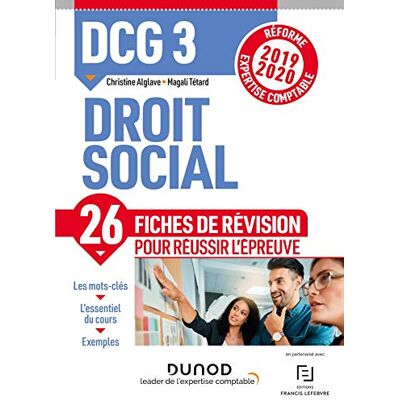 Dcg 3, Droit Social : 27 Fiches De Révision Pour Réussir L'Épreuve : Réforme Expertise Comptable 2019-2020 - Publicité Dcg 3, Droit Social : 27 Fiches De Révision Pour Réussir L'Épreuve : Réforme Expertise Comptable 2019-2020 - Publicité