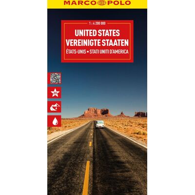 Marco Polo Reisekarte Vereinigte Staaten 1:4,2 Mio.: Wegenkaart 1:4.200.000 (Marco Polo Maps) - Publicité Marco Polo Reisekarte Vereinigte Staaten 1:4,2 Mio.: Wegenkaart 1:4.200.000 (Marco Polo Maps) - Publicité