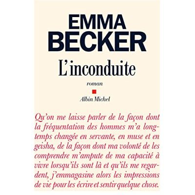 Emma Becker L'Inconduite - Publicité Emma Becker L'Inconduite - Publicité