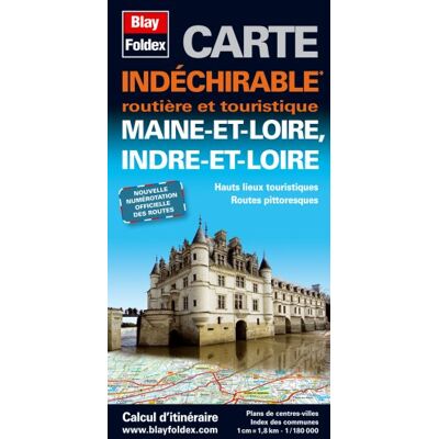 Blay-Foldex Maine-Et-Loire (49), Indre-Et-Loire (37). Carte Départementale, Routière Et Touristique (Échelle : 1/180 000) - Publicité Blay-Foldex Maine-Et-Loire (49), Indre-Et-Loire (37). Carte Départementale, Routière Et Touristique (Échelle : 1/180 000) - Publicité