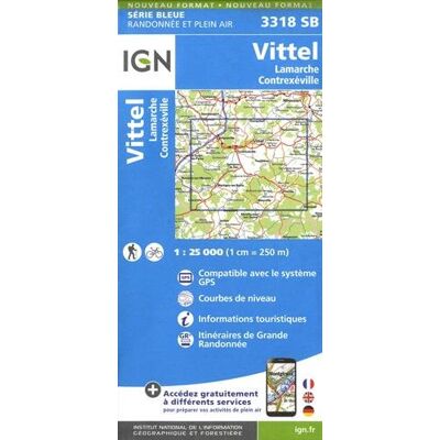 Ign Karte, Serie Bleue Vittel. Lamarche. Contrexéville - Publicité Ign Karte, Serie Bleue Vittel. Lamarche. Contrexéville - Publicité