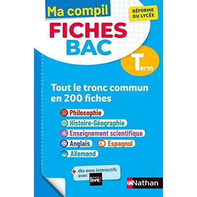 Collectif Ma Compil Fiches Bac Terminale : Tout Le Tronc Commun En 200 Fiches : Réforme Du Lycée - Publicité Collectif Ma Compil Fiches Bac Terminale : Tout Le Tronc Commun En 200 Fiches : Réforme Du Lycée - Publicité