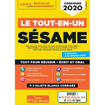 Collectif Sésame : Essec Global Bba, Kedge International Bba Marseille, Cesem Neoma... : Le Tout-En-Un, Concours 2020 - Publicité Collectif Sésame : Essec Global Bba, Kedge International Bba Marseille, Cesem Neoma... : Le Tout-En-Un, Concours 2020 - Publicité