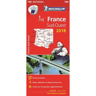 Carte France Sud-Ouest Michelin 2018 - Publicité Carte France Sud-Ouest Michelin 2018 - Publicité