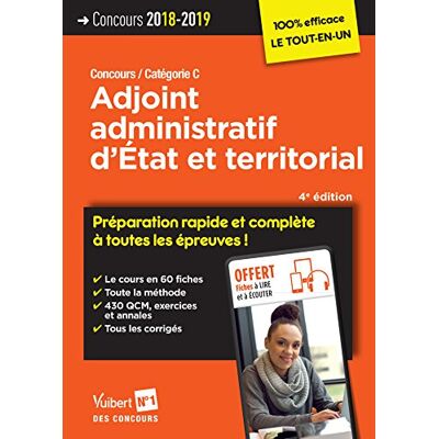 Collectif Adjoint Administratif D'Etat Et Territorial : Concours 2018-2019, Categorie C - Publicité Collectif Adjoint Administratif D'Etat Et Territorial : Concours 2018-2019, Categorie C - Publicité