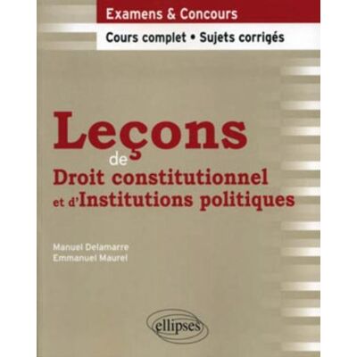 Maurel Leçons De Droit Constitutionnel Et D'Institutions Politiques - Publicité Maurel Leçons De Droit Constitutionnel Et D'Institutions Politiques - Publicité