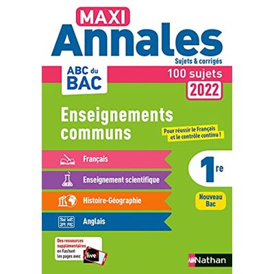 Anne Cassou-Noguès Maxi Annales Enseignements Communs 1re : 100 Sujets : Nouveau Bac, 2022 - Publicité Anne Cassou-Noguès Maxi Annales Enseignements Communs 1re : 100 Sujets : Nouveau Bac, 2022 - Publicité
