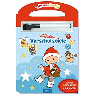 Trötsch Verlag GmbH & Co. KG Trötsch Unser Kleines Sandmännchen Schreib Und Wisch Weg Vorschulspiele Sandmann Pappenbuch: Beschäftigungsbuch Lernbuch Übungsbuch - Publicité Trötsch Verlag GmbH & Co. KG Trötsch Unser Kleines Sandmännchen Schreib Und Wisch Weg Vorschulspiele Sandmann Pappenbuch: Beschäftigungsbuch Lernbuch Übungsbuch - Publicité