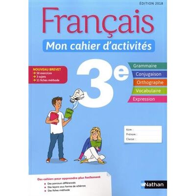 Collectif Français 3e : Mon Cahier D'Activités - Publicité Collectif Français 3e : Mon Cahier D'Activités - Publicité