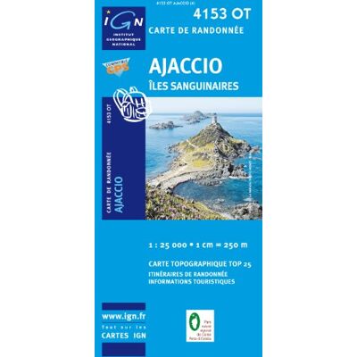 IGN Korsika Ajaccio 1 : 25 000: Iles Sanguinaires - Publicité IGN Korsika Ajaccio 1 : 25 000: Iles Sanguinaires - Publicité