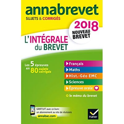 Collectif L'Intégrale Du Brevet : Nouveau Brevet 2018 - Publicité Collectif L'Intégrale Du Brevet : Nouveau Brevet 2018 - Publicité