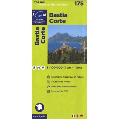 Ign 1 : 100 000 Bastia Corte: Top 100 Tourisme Et Découverte (Ign Map) - Publicité Ign 1 : 100 000 Bastia Corte: Top 100 Tourisme Et Découverte (Ign Map) - Publicité