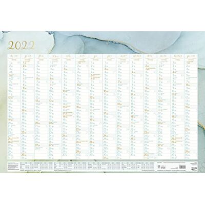 Korsch Verlag Wandtimer Marble 2022: 14 Monate (Dezember 2021 - Januar 2023) / Ferientermine Und Feiertage / 68 X 47 Cm - Publicité Korsch Verlag Wandtimer Marble 2022: 14 Monate (Dezember 2021 - Januar 2023) / Ferientermine Und Feiertage / 68 X 47 Cm - Publicité