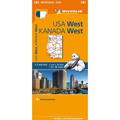 Michelin Usa West, Kanada West: Straßen- Und Tourismuskarte 1:2.400.000 (Michelin Regionalkarten, Band 585) - Publicité Michelin Usa West, Kanada West: Straßen- Und Tourismuskarte 1:2.400.000 (Michelin Regionalkarten, Band 585) - Publicité