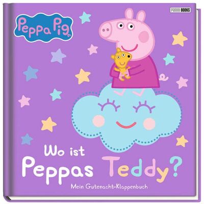 Panini Peppa Pig: Wo Ist Peppas Teddy? Mein Gutenacht-Klappenbuch: Pappbilderbuch Mit Klappen - Publicité Panini Peppa Pig: Wo Ist Peppas Teddy? Mein Gutenacht-Klappenbuch: Pappbilderbuch Mit Klappen - Publicité