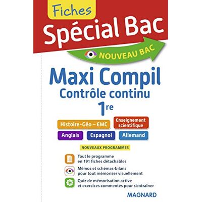 Collectif Maxi Compil Contrôle Continu 1re : Histoire Géo Emc, Enseignement Scientifique, Anglais, Espagnol, Allemand : Nouveaux Programmes - Publicité Collectif Maxi Compil Contrôle Continu 1re : Histoire Géo Emc, Enseignement Scientifique, Anglais, Espagnol, Allemand : Nouveaux Programmes - Publicité