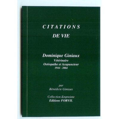 Benedicte Giniaux Citations De Vie, Dominique Giniaux - Publicité Benedicte Giniaux Citations De Vie, Dominique Giniaux - Publicité