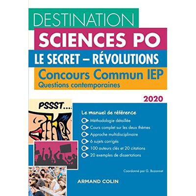 Collectif Le Secret, Révolutions : Concours Commun Iep, Questions Contemporaines 2020 - Publicité Collectif Le Secret, Révolutions : Concours Commun Iep, Questions Contemporaines 2020 - Publicité