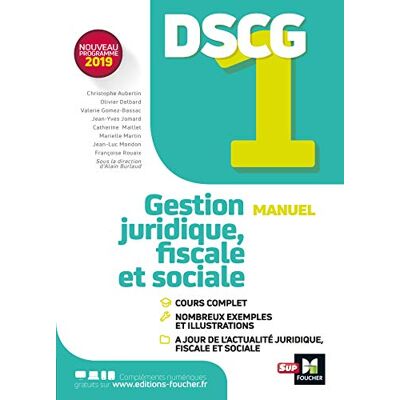 Collectif Dscg 1 Gestion Juridique, Fiscale Et Sociale : Manuel : Nouveau Programme 2019 - Publicité Collectif Dscg 1 Gestion Juridique, Fiscale Et Sociale : Manuel : Nouveau Programme 2019 - Publicité