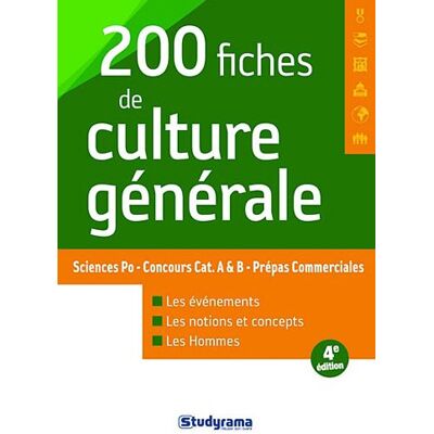 Collectif 200 Fiches De Culture Générale : Sciences Po, Concours Cat. A & B, Prépas Commerciales - Publicité Collectif 200 Fiches De Culture Générale : Sciences Po, Concours Cat. A & B, Prépas Commerciales - Publicité