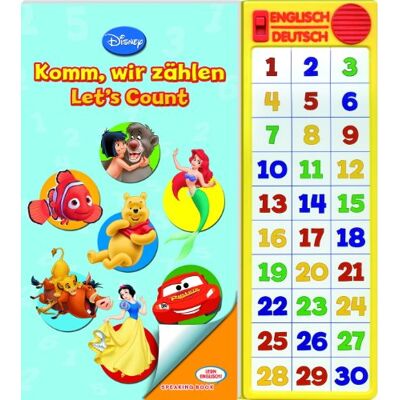 Walt Disney Disney - Komm, Wir Zählen / Let'S Count, Lern Englisch / Speaking Buch, Buch Mit Zweisprachiger Soundleiste: Komm Und Lern Spielerisch Worte Und Zahlen Auf Englisch Und Deutsch! - Publicité Walt Disney Disney - Komm, Wir Zählen / Let'S Count, Lern Englisch / Speaking Buch, Buch Mit Zweisprachiger Soundleiste: Komm Und Lern Spielerisch Worte Und Zahlen Auf Englisch Und Deutsch! - Publicité