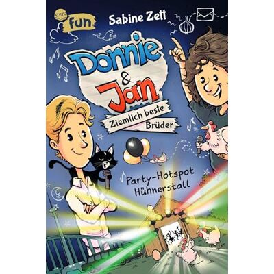 Sabine Zett Donnie & Jan – Ziemlich Beste Brüder (2). Party-Hotspot Hühnerstall: Witziger Comicroman Für Alle Ab 9. Von Der Bestsellerautorin Von „hugo“ Und „collins Geheimer Channel“ - Publicité Sabine Zett Donnie & Jan – Ziemlich Beste Brüder (2). Party-Hotspot Hühnerstall: Witziger Comicroman Für Alle Ab 9. Von Der Bestsellerautorin Von „hugo“ Und „collins Geheimer Channel“ - Publicité