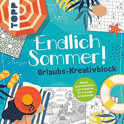 frechverlag Endlich Sommer! Urlaubs-Kreativblock: Rätsel, Ausmalmotive Und Kreatives Für Sonnige Urlaubstage - Publicité frechverlag Endlich Sommer! Urlaubs-Kreativblock: Rätsel, Ausmalmotive Und Kreatives Für Sonnige Urlaubstage - Publicité
