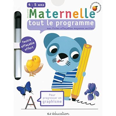 Collectif Découvertes Maternelle, Tout Le Programme : Mes Fiches Effaçables Moyenne Section, 4-5 Ans : Pour Progresser En Graphisme - Publicité Collectif Découvertes Maternelle, Tout Le Programme : Mes Fiches Effaçables Moyenne Section, 4-5 Ans : Pour Progresser En Graphisme - Publicité