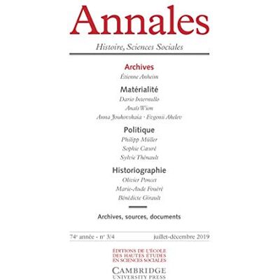 Collectif Annales, N° 3-4 (2019). Archives - Publicité Collectif Annales, N° 3-4 (2019). Archives - Publicité