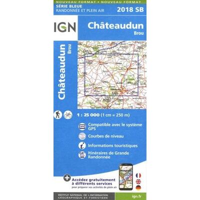 Ign Karte, Serie Bleue Châteaudun. Brou - Publicité Ign Karte, Serie Bleue Châteaudun. Brou - Publicité
