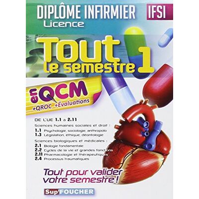 Collectif Diplôme Infirmier Licence Ifsi, Tout Le Semestre 1 En Qcm + Qroc + Évaluations : De L'Ue 1.1 À 2.11 - Publicité Collectif Diplôme Infirmier Licence Ifsi, Tout Le Semestre 1 En Qcm + Qroc + Évaluations : De L'Ue 1.1 À 2.11 - Publicité