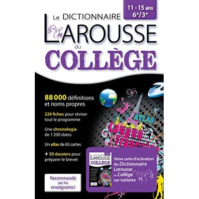 Larousse Dictionnaire Du Collège, 11-15 Ans, 6e-3e : 2 En 1 - Publicité Larousse Dictionnaire Du Collège, 11-15 Ans, 6e-3e : 2 En 1 - Publicité