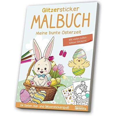 Livre de coloriage avec autocollants pailletés Media Verlagsgesellschaft - 64 pages - Publicité Livre de coloriage avec autocollants pailletés Media Verlagsgesellschaft - 64 pages - Publicité
