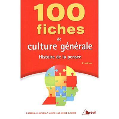 Dominique Bourdin 100 Fiches De Culture Générale : Histoire De La Pensée - Publicité Dominique Bourdin 100 Fiches De Culture Générale : Histoire De La Pensée - Publicité